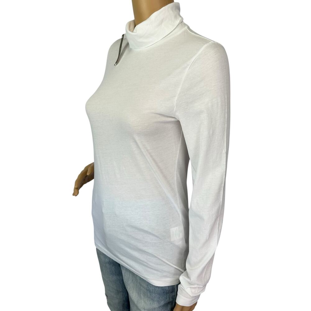 NWT J. Crew Tissue Turtleneck Top White Long Sleeve Lightweight Classic Size S - Picture 6 of 13